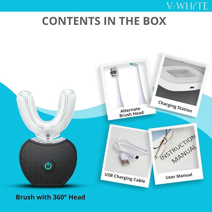 V-WHITE Ultrasonic Toothbrush Bundle: Ultimate Oral Care for The Whole Family Includes 1 X Electric Toothbrush for Adult, 1 X Electric Toothbrush for Kids and 1 X Foam Toothpaste for Kids