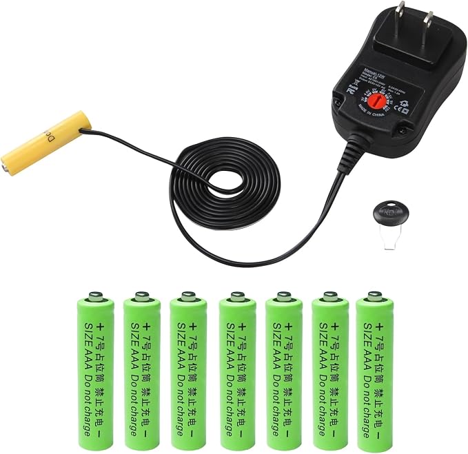 Adjustable AC Power Supply Adapter for AAA Battery Replace DC Plug (AAA)