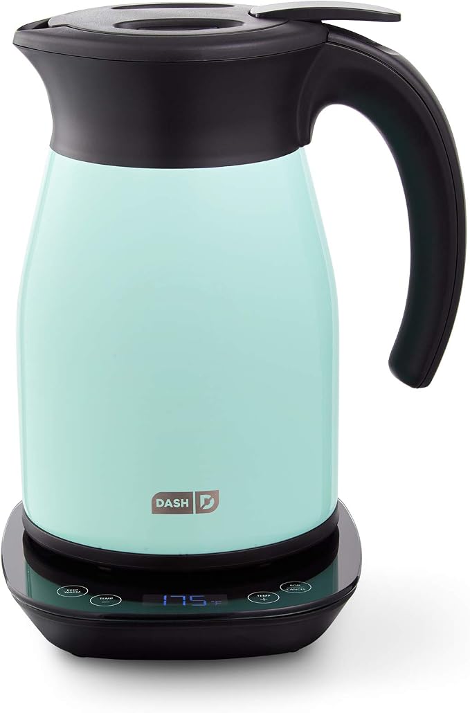 Dash Insulated Electric Kettle, 1.7L Stainless Steel Tea Kettle with Temperature Control, Keep Warm, Digital Display, Cool-Touch Exterior, Hot Water for Tea & Coffee, 1500W