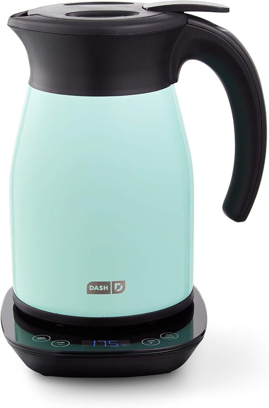 Dash Insulated Electric Kettle, 1.7L Stainless Steel Tea Kettle with Temperature Control, Keep Warm, Digital Display, Cool-Touch Exterior, Hot Water for Tea & Coffee, 1500W