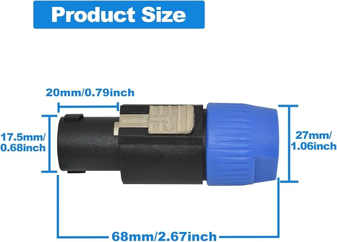 speakon Connector，25 Packs，Audio Speaker Plug Twist Lock 4 Pole Speaker Plug ，nl4 Connector Compatible with Speakon NL4MPR, NL4FC,NA4LJ, NA4LJX, NL4MP, NL4FX, NL4 & NL2 Series, NL2FC