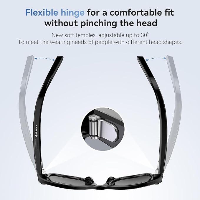 EarlySincere 2026 Ai Smart Glasses for Men Women, 8mp 4k Hd Camera Glasses, 410mah Battery, Supports Photo/Video/Audio Recording, Ai Voice Control, Ai Glasses with Bluetooth Calling(Sunglasses)