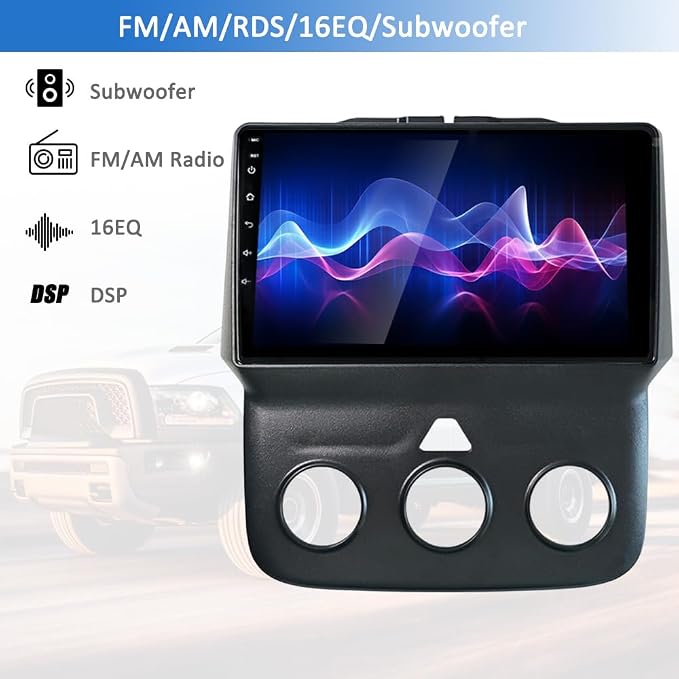 Upgrade 8 Core 4+64G Car Stereo Radio Replacement for 2013-2018 Dodge Ram 1500 2500 3500 with Wireless CarPlay/Android Auto, GPS, Bluetooth, Backup Camera AM/FM (New Android 15)