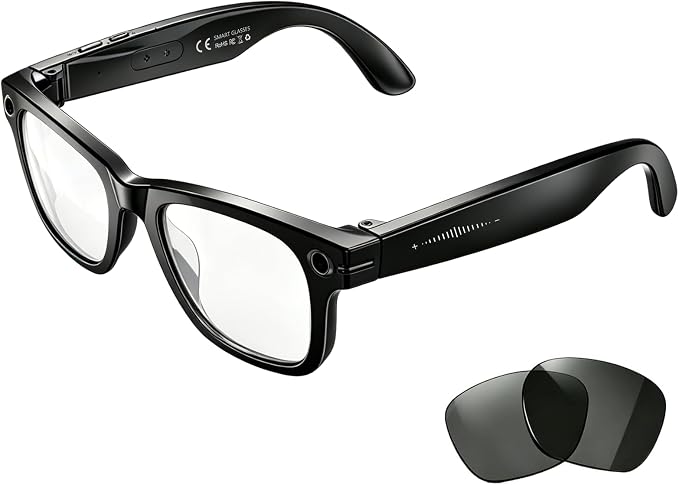 AI Smart Glasses with Camera 8MP HD Camera Glasses for Men Women 1080P Video Recording Sunglasses Real-time Translation, Open-Ear Audio for Travel, Meetings & Vlogging
