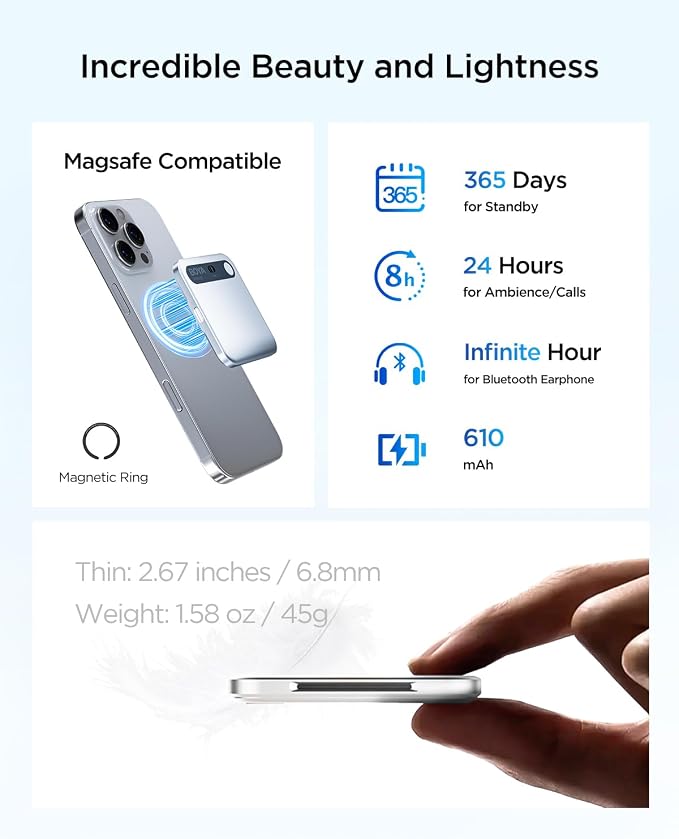 BOYA Notra AI Voice Recorder,Ambient/Phone Call/Bluetooth Capture, AI Transcription&Smart Summary, Support 140+ Languages, 64GB Storage, Magnetic Note Taker for Meetings,Lectures,Interviews(Sliver)