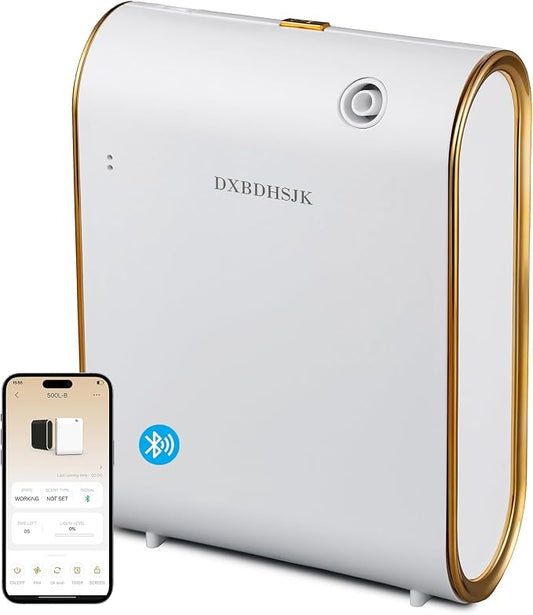 Home Bluetooth Smart Waterless Aromatherapy Machine, Essential Oil Diffuser, with Fragrance Coverage of up to 2000 Square feet, Suitable for Home, Hotel, Restaurant, Office, and spa Center.（White）