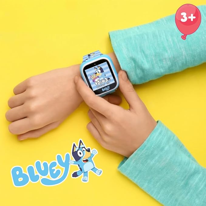 Bluey Kids Smartwatch with Camera, Games, Pedometer and Audio Recorder for Creative Play and Learning, 1.5" Touchscreen, Blue, Fits 5.5"-8.0" Wrists, for Boys and Girls Ages 3+