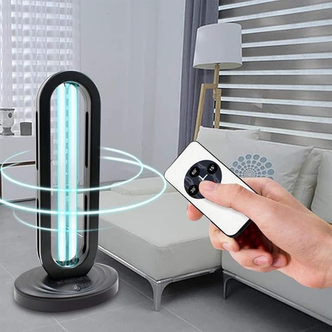 UV Lamp with Ozone Sanitizer Lamp for Home & Commercial – 38W UVC Sanitizer Lamps with Remote Control & 3-Speed Timer (15/30/60 Mins), 99.99% Disinfection Rate,110V Odor Elimination- EPA Certified