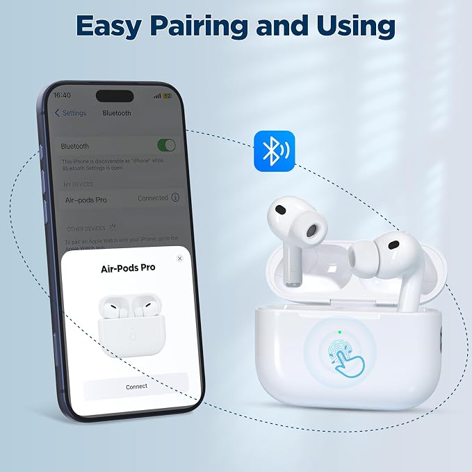 Wireless Charging Case Replacement for AirPods Pro 3 (2025 Release), USB-C Port with Pairing & Sync Button, Replacement Airpods Pro 3 Charging case Support Wireless Airpods pro 3 Charger case