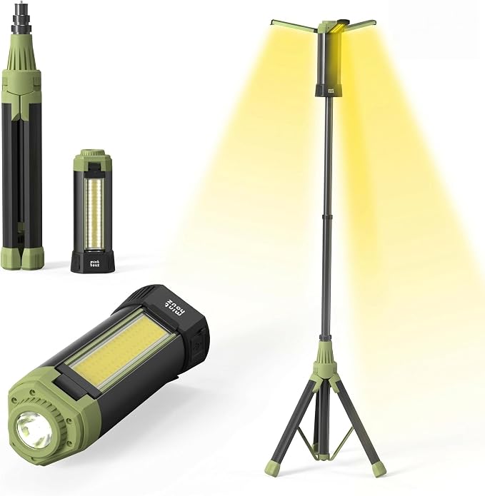 Telescopic Camping Light, 9000mAh Rechargeable Lantern, Portable Camping Light, Camping Essentials Gear Emergency Flashlight for Outdoor, IPX4 Water Resistant