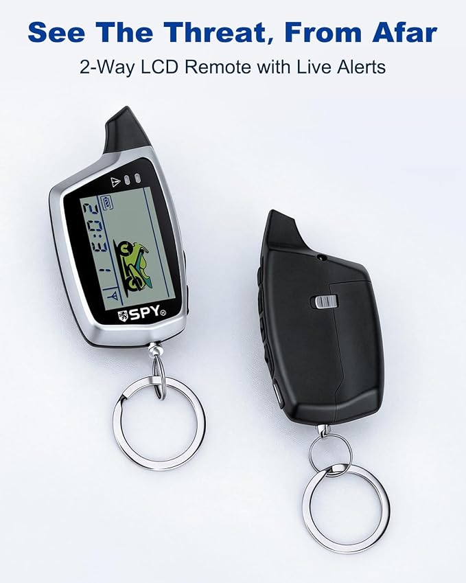 Motorcycle Alarm with 2-Way LCD Remote & Engine Cut Off - 12V DC Anti-Theft Security System, 115dB Siren, Waterproof Sensor, Remote Start for Motorcycle, Scooter, ATV