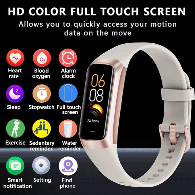 Fitness Tracker with Heart Rate/Blood Oxygen/Sleep Monitor, 20+ Sports Modes Smart Watches for Women/Men, Activity & Step Tracker Smart Watch for Android/iOS Phones