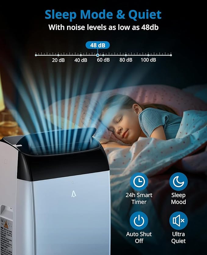 Garvee 14K BTU Portable AC 3 in 1 Follow Remote Window Kit 750 sqft Bedroom