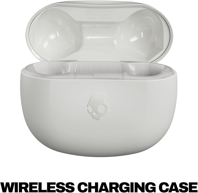 Skullcandy Rail ANC Wireless Earbuds, Bluetooth Headphones, Active Noise Cancelling, Up to 38 Hours Battery, Microphone for iPhone Android, Customizable via App - Bone
