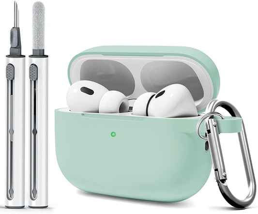 for AirPods Pro 2 Case with Cleaner Kit, Compatible with Airpods Pro 2nd/1st Generation Case (USB-C Cable) with Keychain for Women and Men,Mistiness