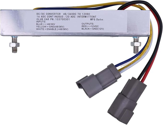 DC Converter 36/48V 103700301 Compatible with Club Car Golf Cart DS Precedent Tempo