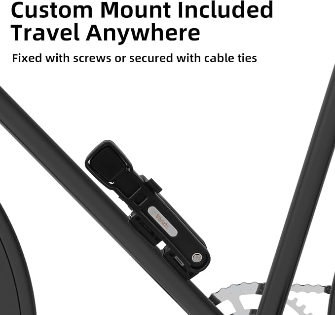 Venzio Folding Bike Lock, 7mm Heavy Duty Anti-Theft Lock with Key, 85cm/33.5in Hardened Steel Foldable Lock with Mounting Bracket for Bikes, E-Bikes & Scooters