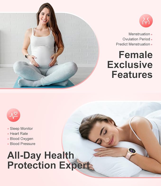 LIGE Smart Watch for Women(Answer/Make Calls),1.3"HD Diamonds Luxury Smartwatch for Android iPhone Phones,Fitness Trackers with 20+ Sport Modes/Heart Rate/IP68 Waterproof/SpO2/Sleep Monitor,Rose gold