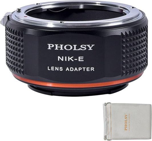 PHOLSY Lens Mount Adapter Compatible with Nikon F to E (NEX), Compatible with Nikon F Lens to E Mount Camera Compatible with Sony a1 a9 a7S a7R a7C a7 a6600 a6500 a6400 a6300 a6000 NEX etc.