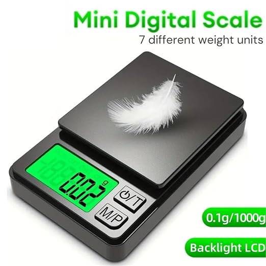 Luggage Weight Scale, 4pcs Precision Pocket Scale 1000g 0.1g Digital Food Jewelry with Backlight LCD Mini Scale for Travel,Hand Scale(0.01g 500g)