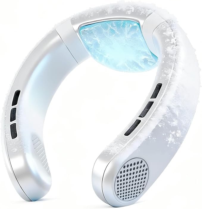 Neck Fan Rechargeable with Semiconductor Cooling Plate, 7000mAh Portable Neck Air Conditioner 3+ Hours Battery, 360g Lightweight Wearable for Travel Hot Flashes Outdoor