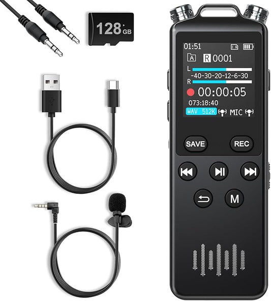 160GB Digital Voice Recorder with Playback,1536Kbps HD Stereo Audio Recorder Device for Musicians, Podcasters, Filmmakers & Content Creators,Voice Activated Recorder with Dual Microphones,Rechargeable