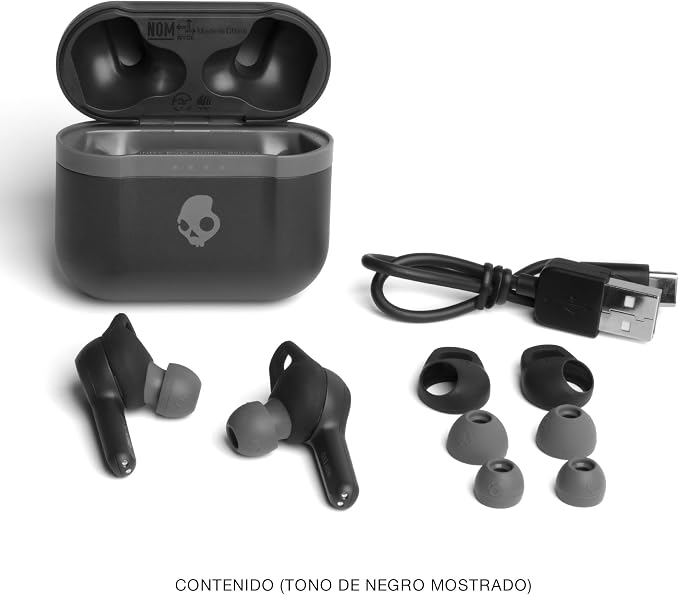 Skullcandy Indy Evo XT in-Ear Wireless Earbuds, 30 Hr Battery, Microphone, Works with iPhone Android and Bluetooth Devices - Black