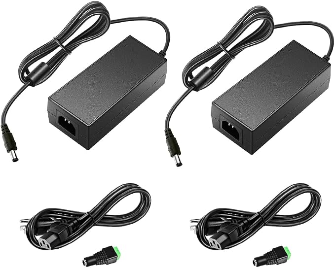 SHNITPWR 12V 3A Power Supply Adapter 100V~240V AC to DC 12 Volt 3 Amp 36W Converter Transformer LED Driver with 5.5x2.5mm Plug for 5050 3528 LED Strip 3D Printer CCTV Camera LCD Monitor (2 Pack)