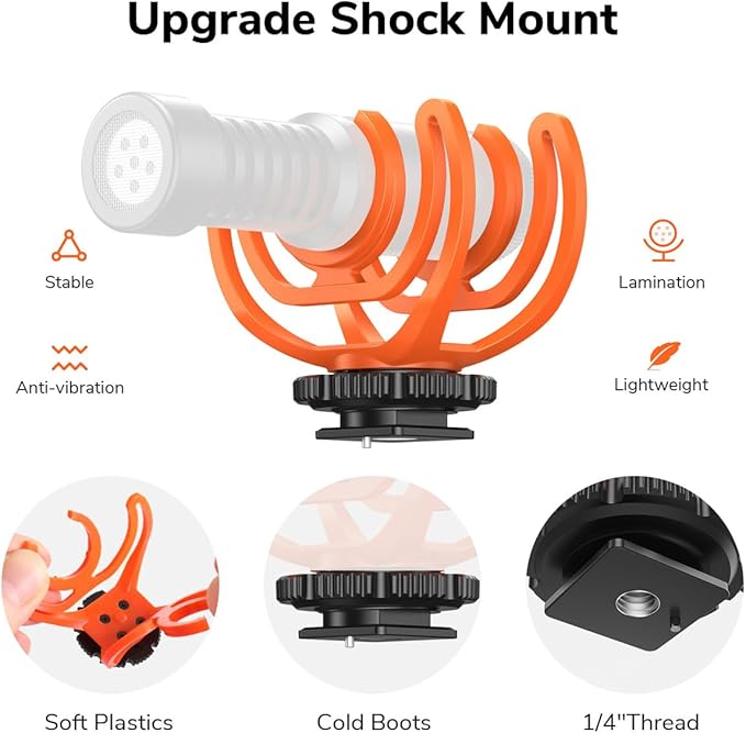 Camera Microphone Shotgun Mic Professional Super Cardioid Video Microphone Perfect for Canon EOS, Nikon DSLR Cameras and Camcorders
