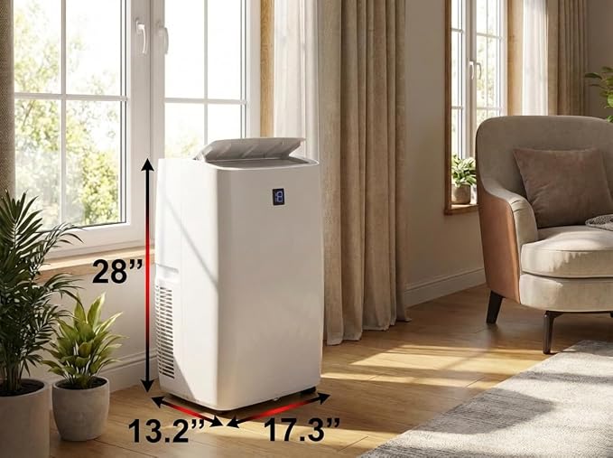 GarveeLife 14,000 BTU Portable Air Conditioners, Portable AC Unit with Fast Cool, Heat Mode, Ventilator, Dry, 4-in-1 Air Conditioner Portable, Remote & Installation Kit, for Room, Study, Dorm