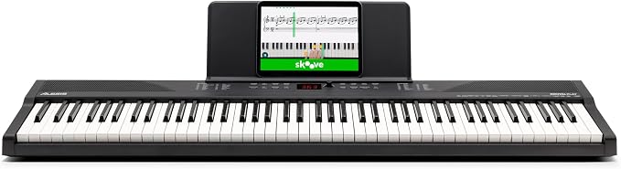 Alesis 88 Key Keyboard Piano with 480 Sounds, Speakers, USB MIDI, Carry-Bag, Stand, Headphones, Pedal and Piano Lessons for Beginners
