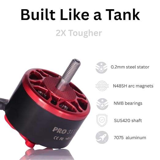 Pro 3115-900kv Drone Brushless Motor 4-8s LiPo Kit Spare Part for 8,9,10,13inch Long Range FPV Freestyle Drones,FPV RC Quadcopter Drone Motor,1800W,4819g Thrust