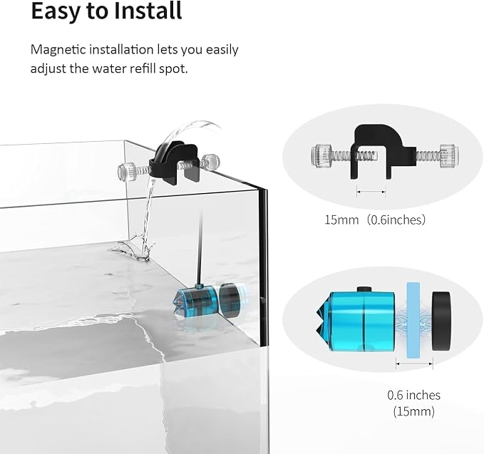 FZONE ATO System for Saltwater Aquarium, Auto Top Off with Dual Optical Sensors for Reef and Freshwater Tanks（Blue)