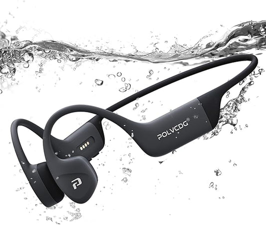 Bone Conduction Headphones,IPX8 Waterproof Swimming Headphones,32GB Memory Open Ear Headphones with Mic,Wireless Bluetooth Earbuds Underwater Sport Earphones for Workout Running Cycling Gift