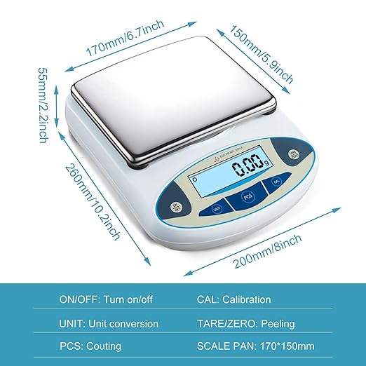 5000g x 0.01g Digital Analytical Balance, High Precision Electronic Lab Scale for Laboratory, Scientific Research, Jewelry & Coin Weighing