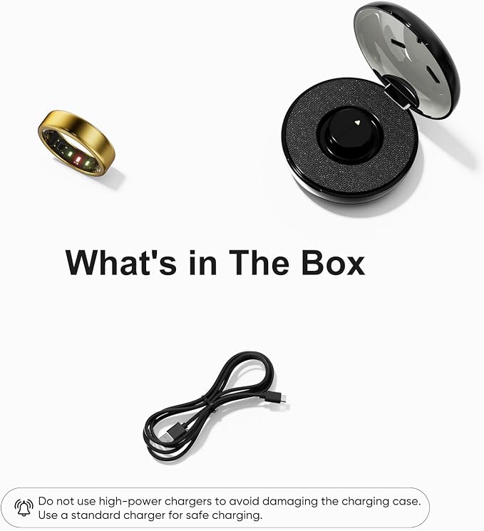 Smart Ring, Titanium Health & Fitness Tracker with Sleep, Heart Rate & SPO₂ Monitoring, Ultra-Light, 4–6 Day Battery, No Subscription, for Women & Men (Gold 8)