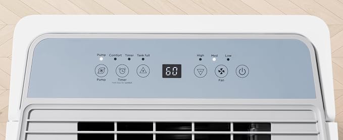 DuraComfort 25Pint Dehumidifier for Basement up to 2500 Sq.Ft, Energy Star Dehumidifier for Home, Portable Dehumidifier with Drain Hose, Humidity Control, Auto Defrost, Auto Shut Off, 24H Timer