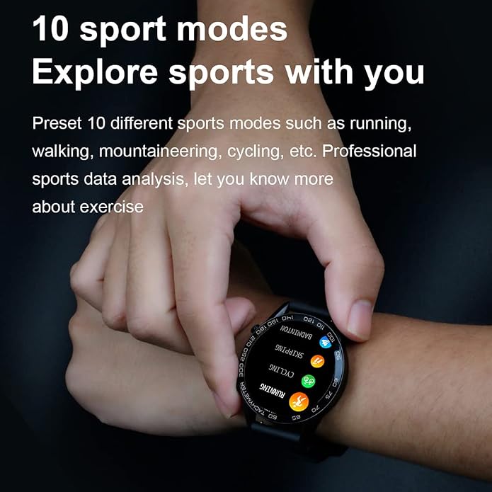 Men Smart Watch for Android iOS, Bluetooth Calls Voice Chat with Heart Rate/Sleep Monitor Fitness Tracker, 1.3" Full Touch Screen IP67 Waterproof Stainless Steel Activity Tracker for Men