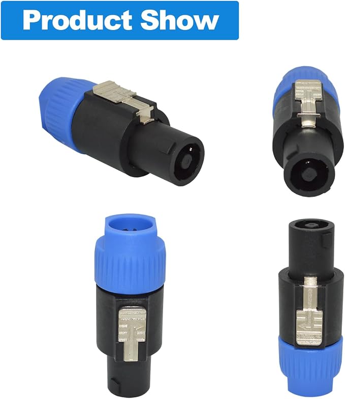 speakon Connector，25 Packs，Audio Speaker Plug Twist Lock 4 Pole Speaker Plug ，nl4 Connector Compatible with Speakon NL4MPR, NL4FC,NA4LJ, NA4LJX, NL4MP, NL4FX, NL4 & NL2 Series, NL2FC
