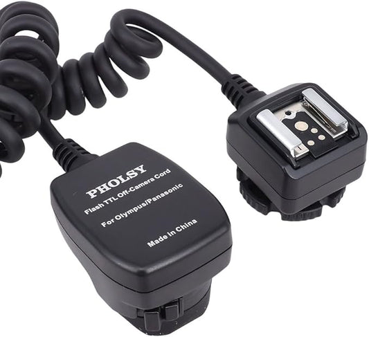 PHOLSY Off-Camera TTL Flash Sync Cord for Olympus/Panasonic Cameras - 6.5' (2 m) Replaces Olympus FL-CB05