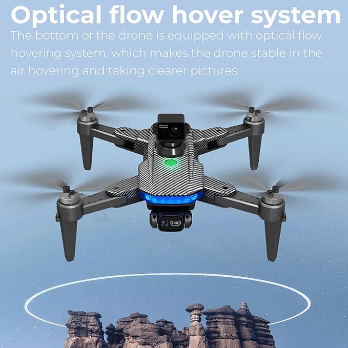 Lozenge Drones 360° Obstacle Avoidance Brushless Drones with Camera for Adults 4K GPS Smart Follow Auto Return Long Battery Life Quadcopter Big Size L900 HJ90 3 Battery Black Carbon Fiber Pattern