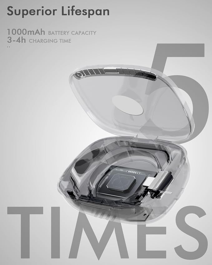 Doohoeek Updated Charging Case Compatible with Oura Ring 4 & 3 Charger, Wireless Power Station Fits Official Chargers & Fit All-Sized Rings Gen 4 & 3 1000mAh