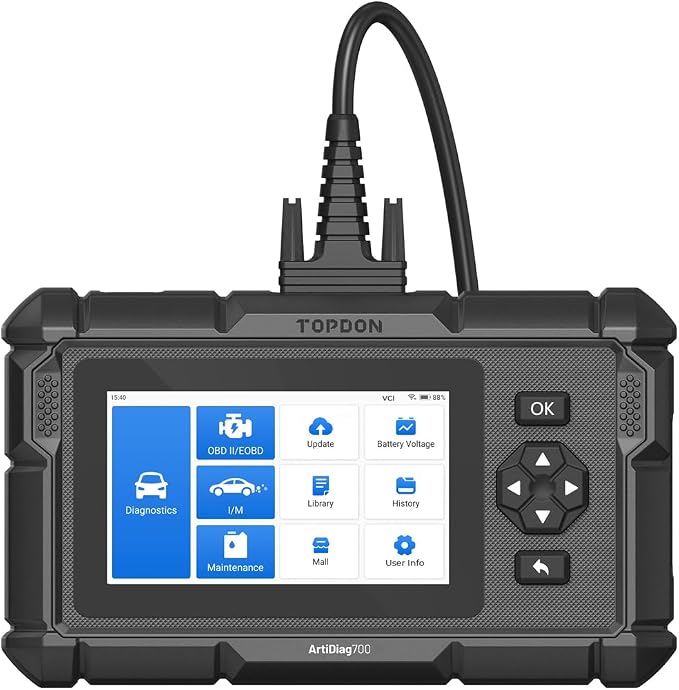 Topdon 5-inch Scan Tool - All Systems Scan, 15 Service Functions