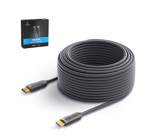 4K HDMI Cable 75 ft，Fiber Optic HDMI Cord (HDMI2.0b, 18Gbps, 4K 60Hz 4:4:4 RGB, 1080p), Ultra High Speed Uni-Directional Active Slim Cord, Compatible with PC Laptop PS3 PS4 Projector HDTV