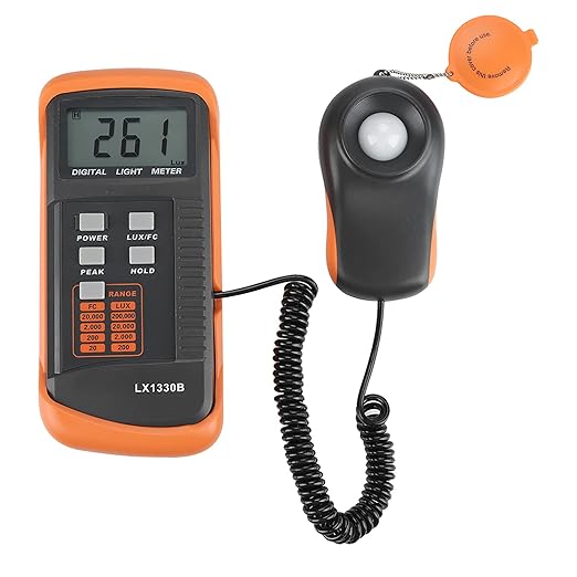 Digital Light Meter 0 to 200000 Lux Range Portable Illuminometer with LCD Display