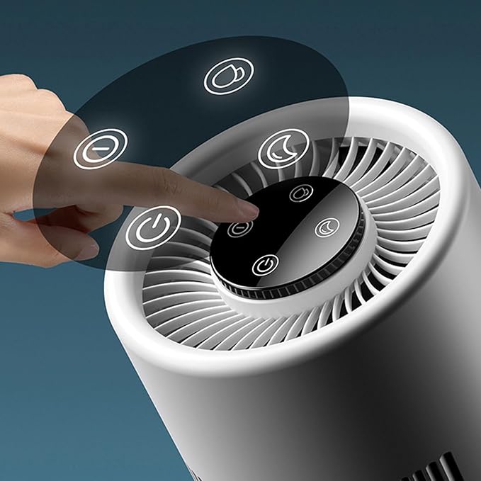 Air Purifier and Humidifier, 2 in 1 5W 4L Water Tank Quiet Evaporative Humidifier and Air Purifier Combo for Office Bedroom Nursery
