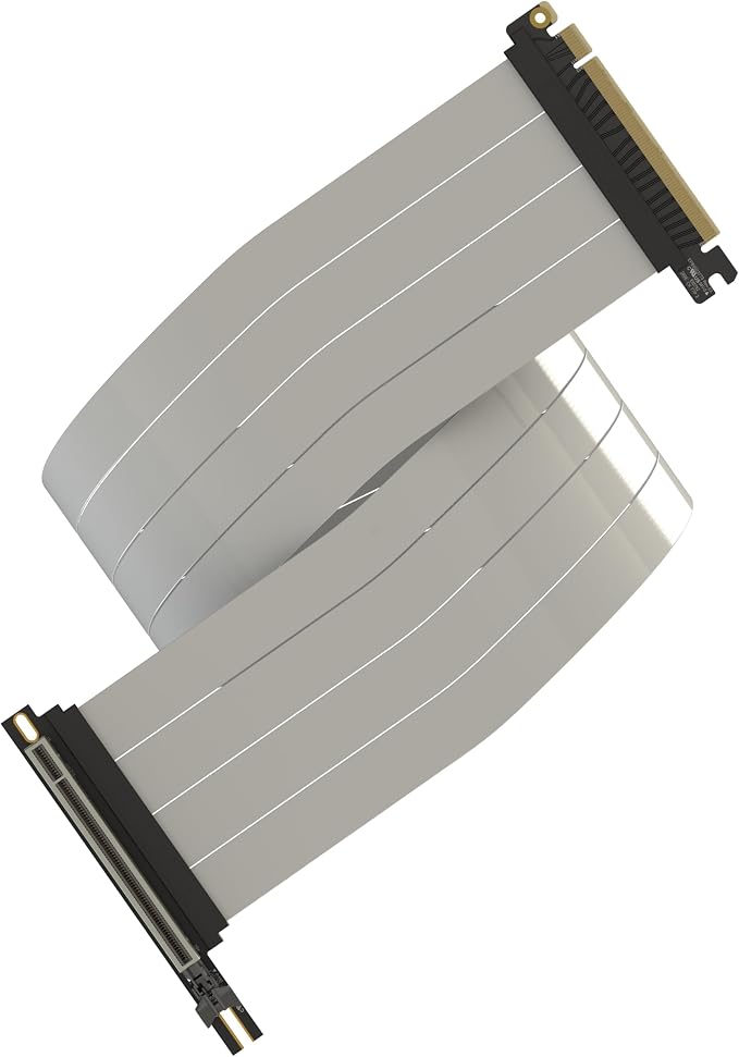 LINKUP PCIE 5.0 Riser Cable | for Vertical GPU Mount | Right Angle | Graphics Card GPU Ready | Usable with PCIe 4.0 & RX 9070/ RTX5090 | 90cm (Total Length: 94cm)
