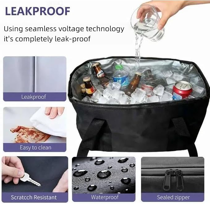 Cybertruck Cooler Bags, 3-Pack Frunk Organizer for Tesla Cybertruck, Waterproof Oxford Fabric, PEVA Liner, Pearl Cotton Insulation for Picnic Camping Road Trips