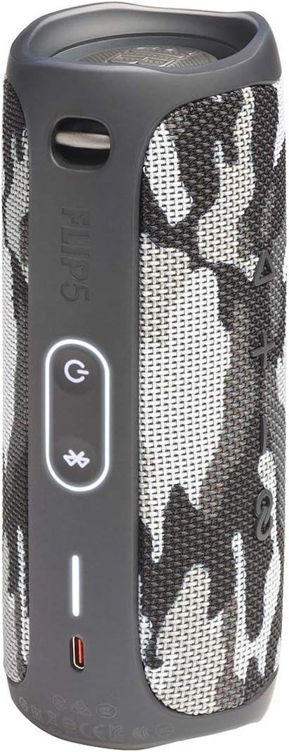 JBL Flip 5 Portable Waterproof Wireless Bluetooth Speaker - Black Camo (Renewed)