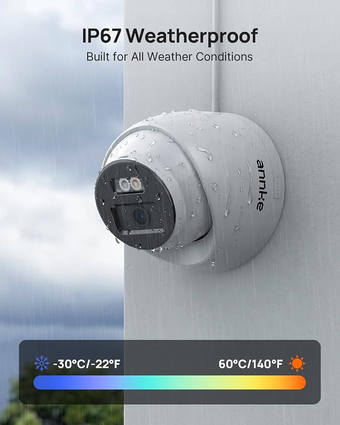 ANNKE C800 4K PoE Security Camera with AI Human/Vehicle Detection, IP Cam with Audio,Wide Angle, Remote Access, Spotlight Night Vision, IP67 Waterproof, H.265+, Support up to 512GB TF Card